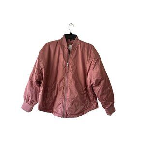 A New Day Women's Bomber Jacket - Dusty Rose, Berry Pink Mauve Quilted Size S